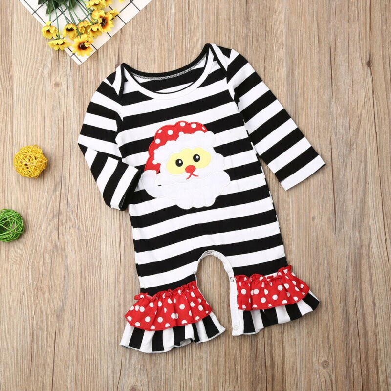 Peuter Baby Jongens Meisjes Kerst Romper Lange Mouwen Gestreepte Jumpsuit Pasgeboren Baby Herfst Kleren Outfit 0-18M Ropa de Bebe