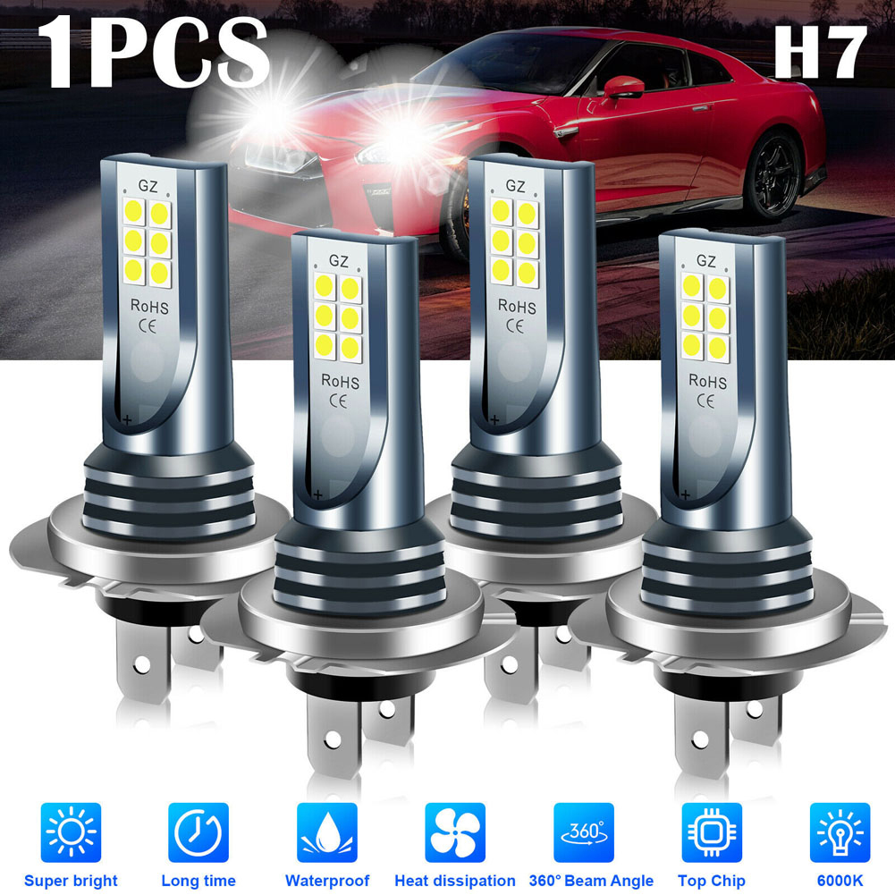 H7 LED-Scheinwerferlampe, 12 V, 24 V, Auto-Nebelscheinwerfer, IP67, wasserdicht, LED-Scheinwerferlampe, superhell, weiß, 1000 lm, für Fahrzeugzubehör