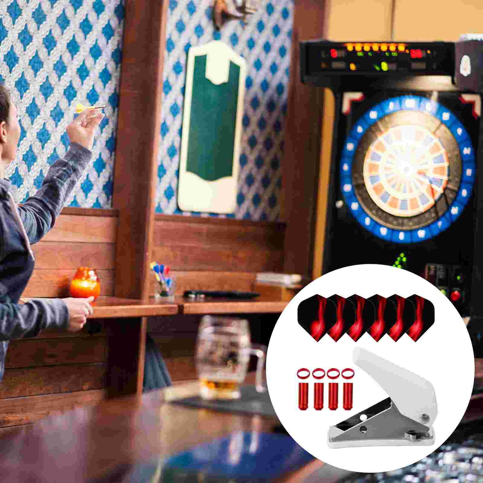 19pcs Dart Accessories Set Dart Punch with Dart Flight Rings Dart Protectors