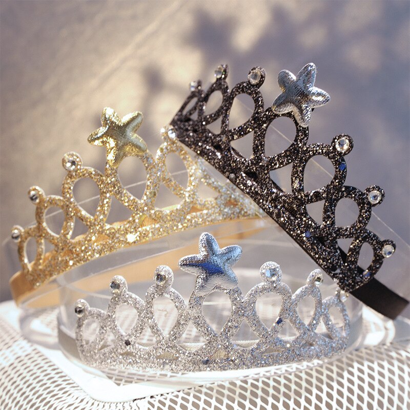 Glittering Kroon Hoofdband Meisjes Haarband Hoofd Wrape Haaraccessoires Prinses Tiara Hoofdband Kids Hoofddeksels