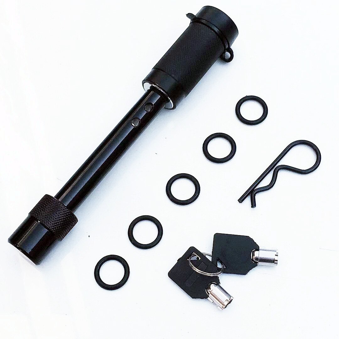 Trailer Hitch Lock Pin Set, 5/8" Black Tow Hitch Receiver Lock with Anti-Rattle, Extra-Long Locking Hitch Pin with Heavy Duty: Double hole