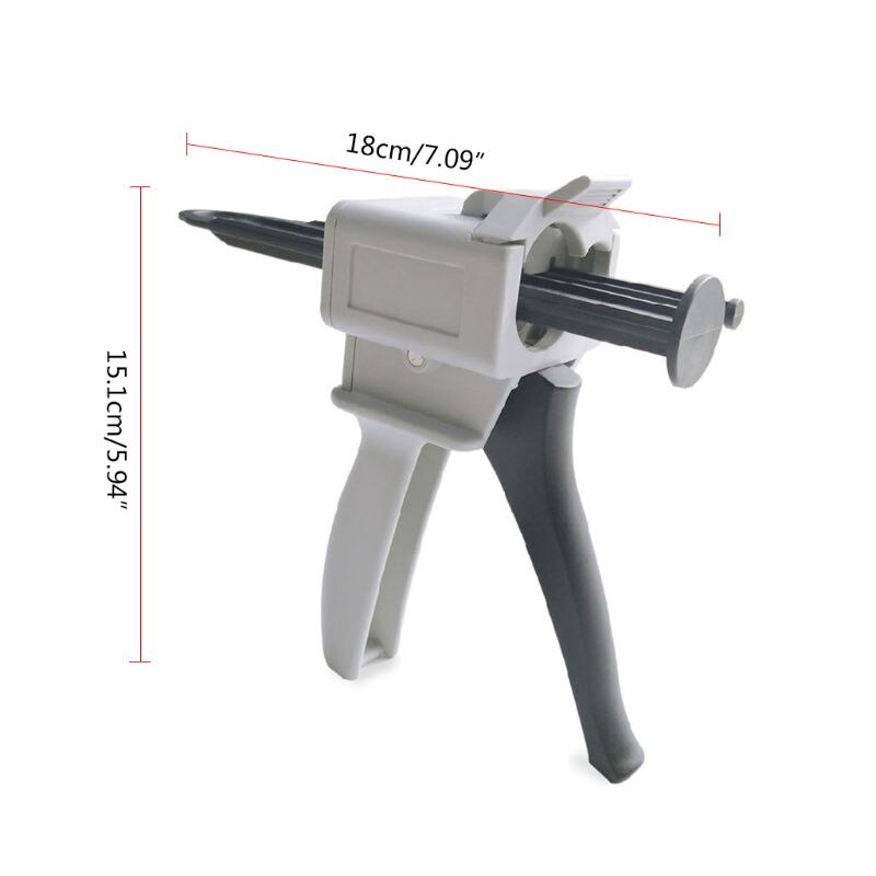 50ml 10:1 Manual Two Component AB Glue Applicator Adhesive Squeeze Dispenser 6XDD