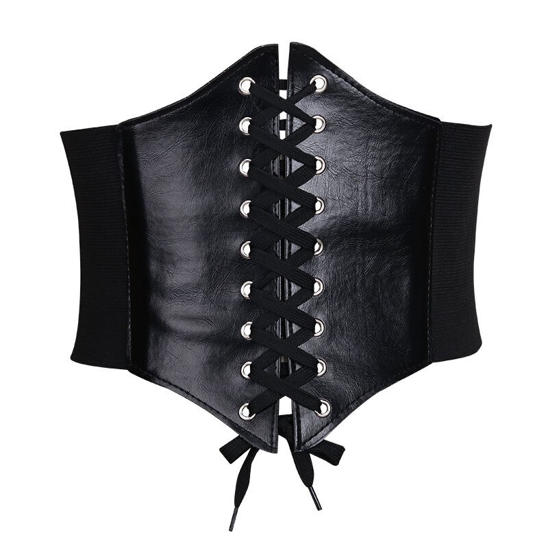 Cinturones anchos para mujer, corsé de cuero PU para adelgazar la cintura, cinturones de cuerpo, cintura elástica ajustable, faja para vestido