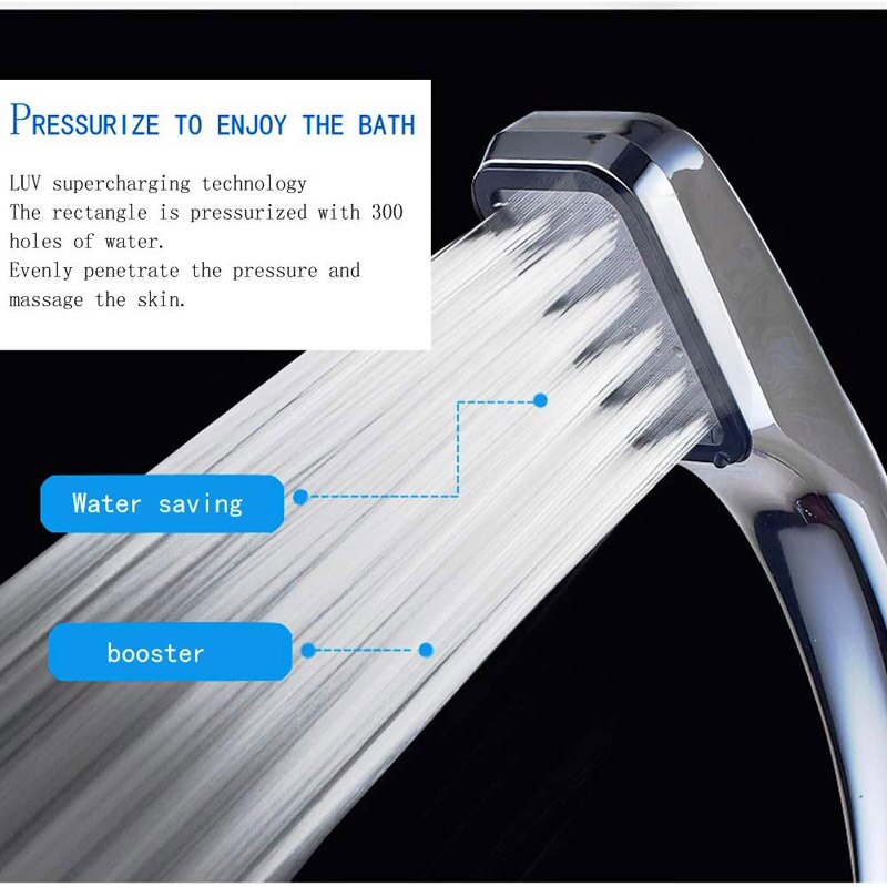 300 Holes High Pressure Shower Head Water Saving Filter Spray Nozzle Rainfall Chrome Showerhead Bathroom Watering Can
