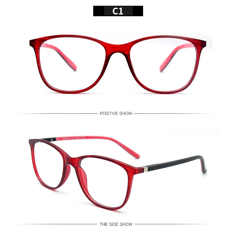 LUCIDIE Ladies Square Glasses Frames for Women TR90 Frame Optical Men Eyewear Computer Glasses: C1