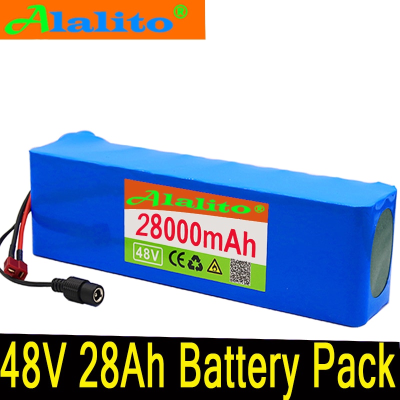 Alalito 48v 28Ah 1000w 13S3P Lithium-ionen Akku Für 54,6 v E-Fahrrad Elektro fahrrad Rolle mit entladung BMS