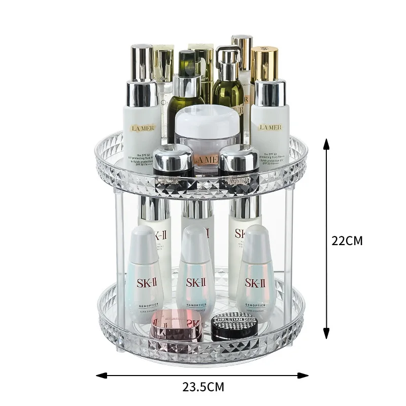 Tablett Regal Luxus Schmink tisch Kosmetik rotierende Lagerbier Regal Kasten Schlecht Schreibtisch Regal Parfüm Hautpflege Produkt Regal: Blau