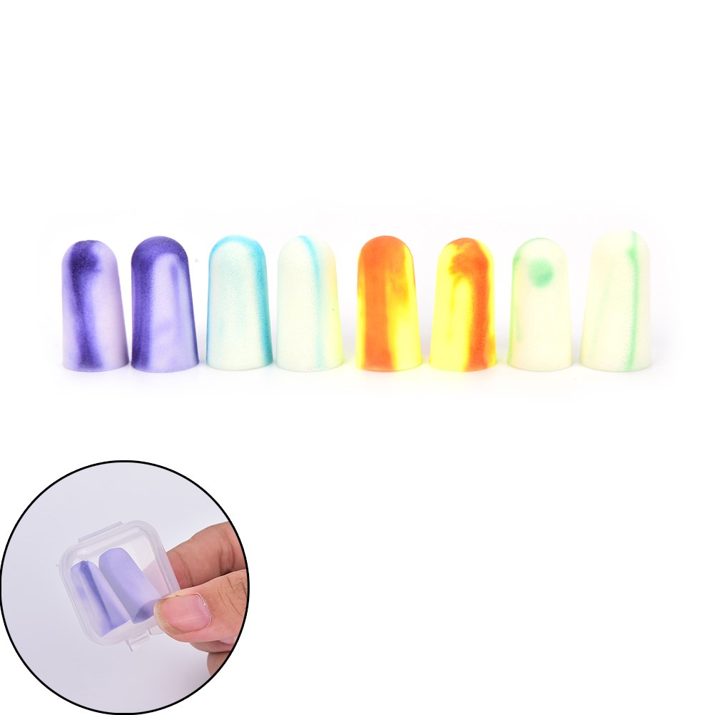 4 pares de tapones de espuma suave coloridos para evitar ruido durante los viajes para dormir