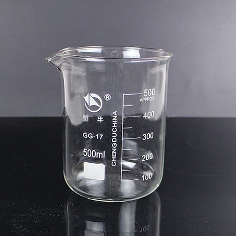 Vaso de laboratorio de 25ml a 1000ml, frasco de vaso transparente de vidrio para laboratorio de química, espesado con boquilla, 1 lote