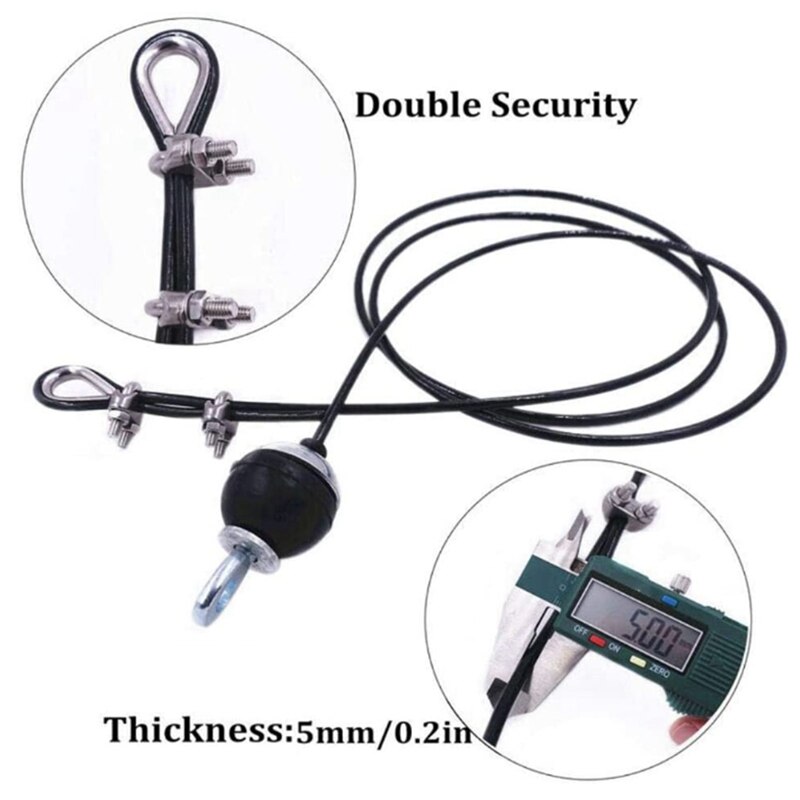 ELOS-Home Gym Fitness Pulley Cable Length Adjustable Heavy Duty Steel Wire Rope 2M
