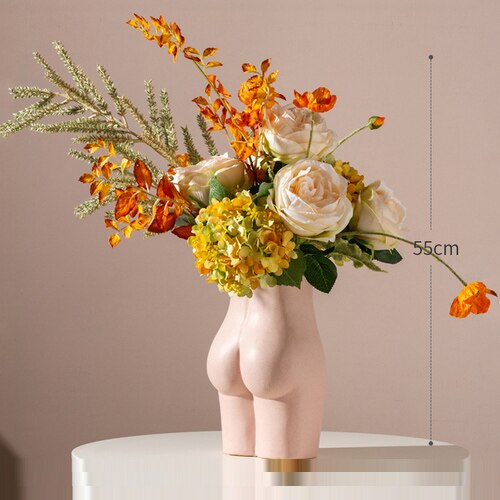 Mini urtepotte desktop dekoration pink kropsform kunst bryst numse keramik lille vase moderne stue boligindretning