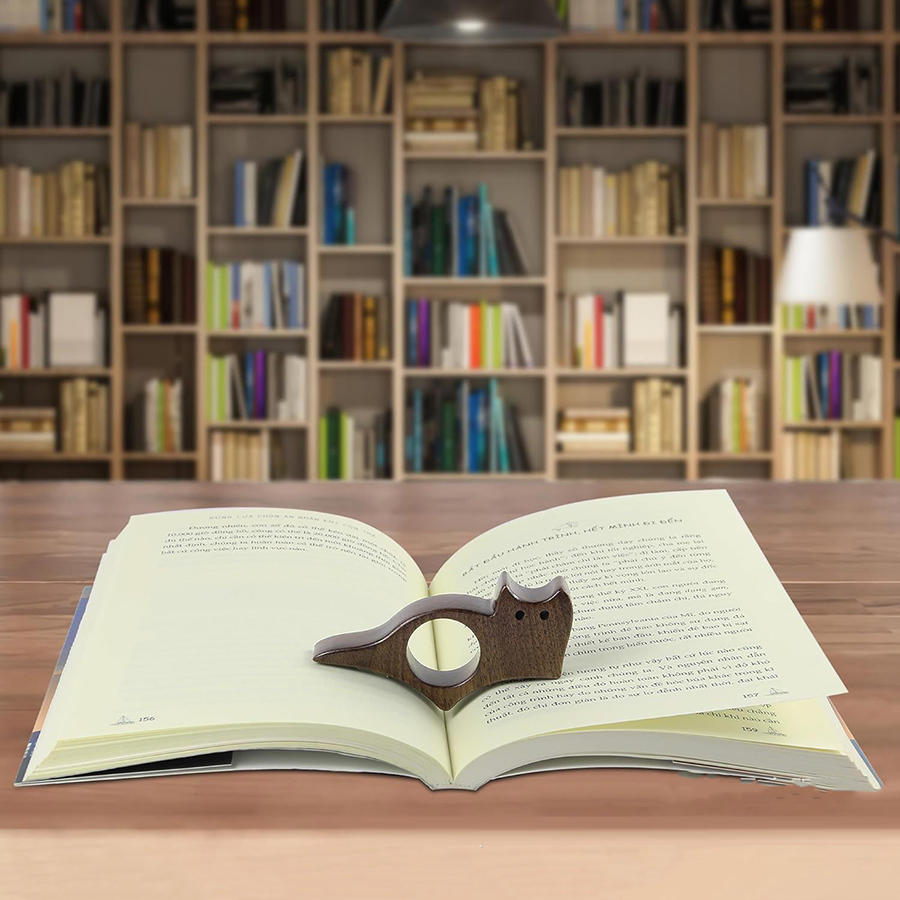 Marcapáginas de madera para lectura de perros y gatos, anillos, suministros escolares, marcador guía de páginas para estudiantes, letrero de marcado, soporte de página de libro