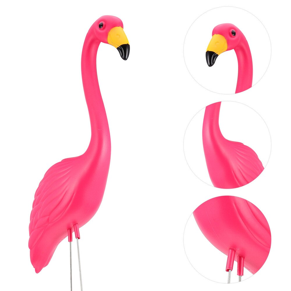 2 Stuks Kunstmatige Flamingo Stake Outdoor Tuin Gazon Decor Flamingo Standbeeld (Roze)