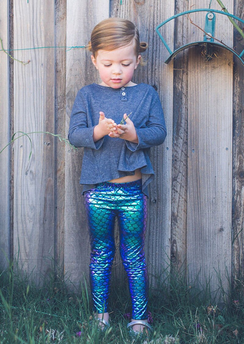 Europeo e Americano Girls'Fish Bilancia Mirage Pantaloni, Mermaid Matita Pantaloni