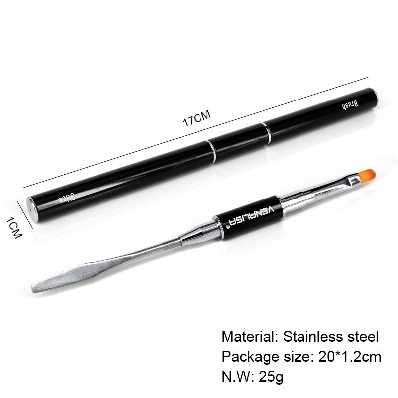 Negle pensel maling pen franske negle akryl negle hård gelé uv gel 2 i 1 nail art 2 side venalisa poly negle gel brug