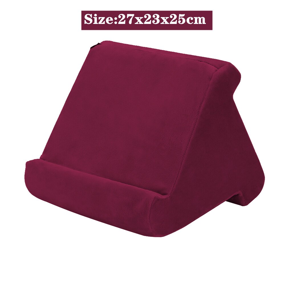 Soft Sponge Pillow Tablet Stand Multi-Angle Desktop Tablet Stand Holder for iPad /Huawei /Samsung Pillow Pad: L Red 27x23x25cm