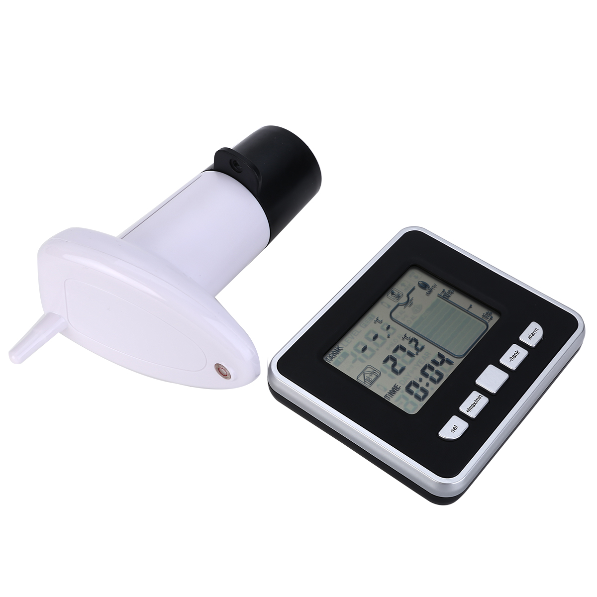 1pcs Mayitr Ultrasonic Water Tank Level Meter Temperature Sensor Display Time Low battery Indicator Instruments