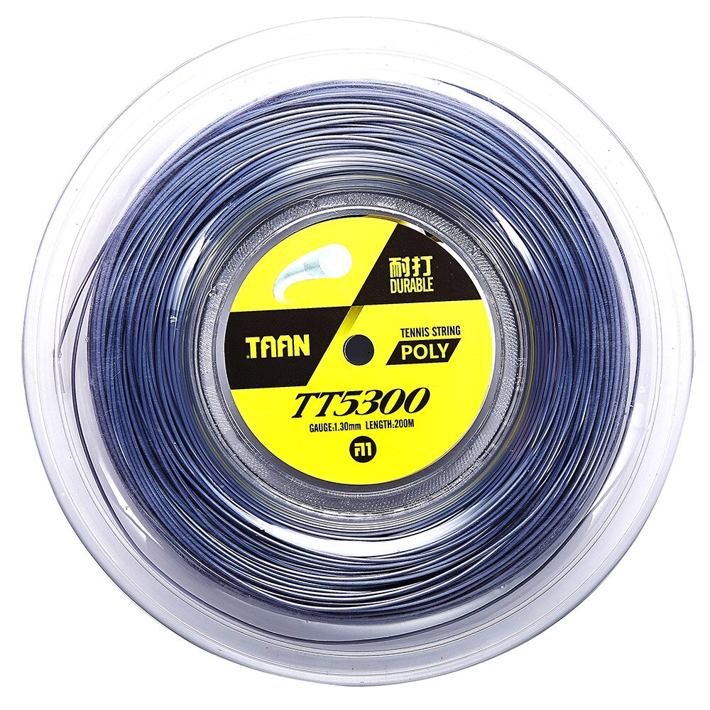 1 Reel TAAN TAAN TS5300 1.30mm Tennis Racket String 200m Reel Gray Black Tennis String Durable Control Strings