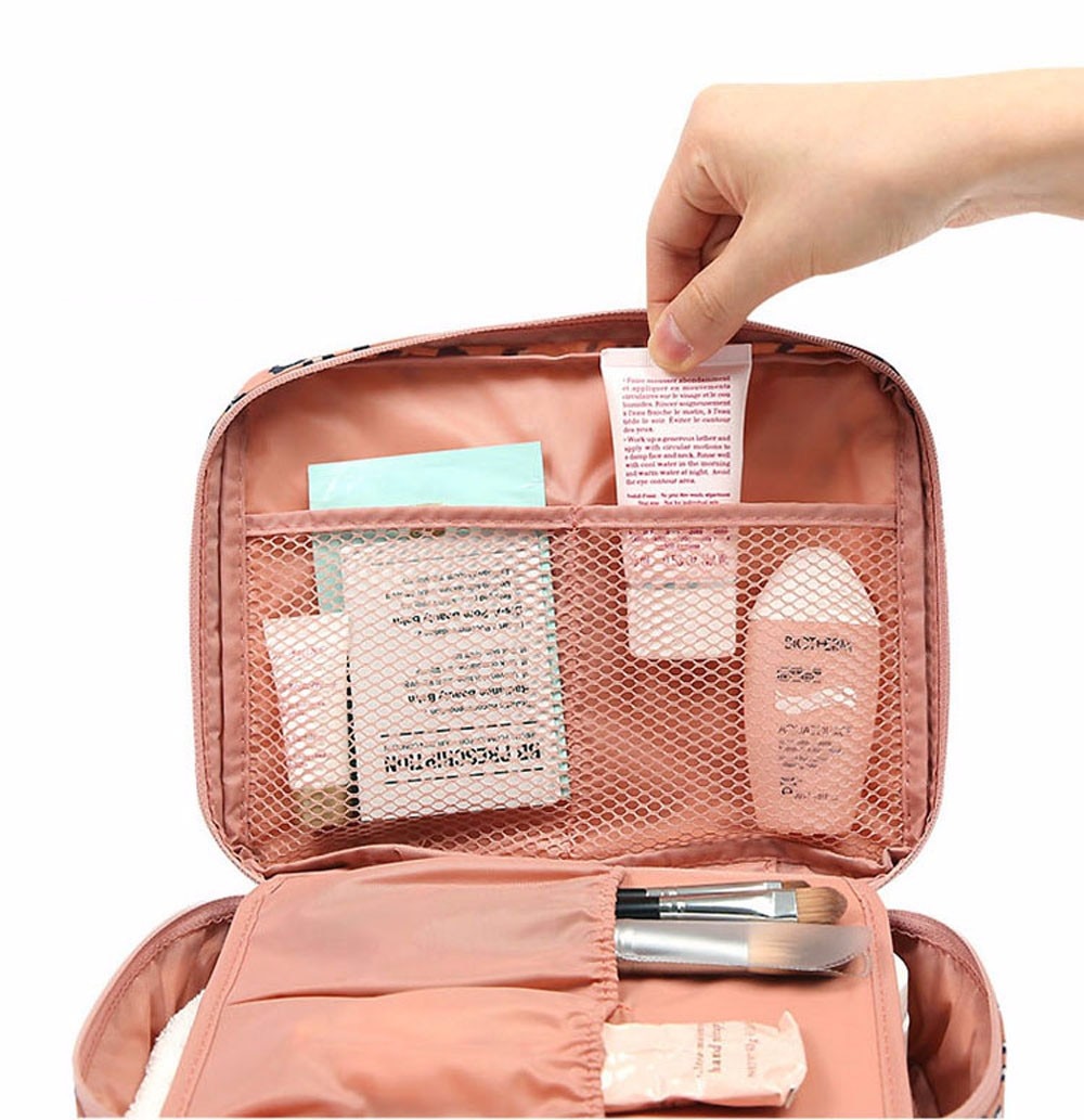 Frau Tasche Pockettrip Klare Kosmetische Make-Up Toiletry Reise Kit Organizer Leopard trousse maquillage femme neceser mujer peque o