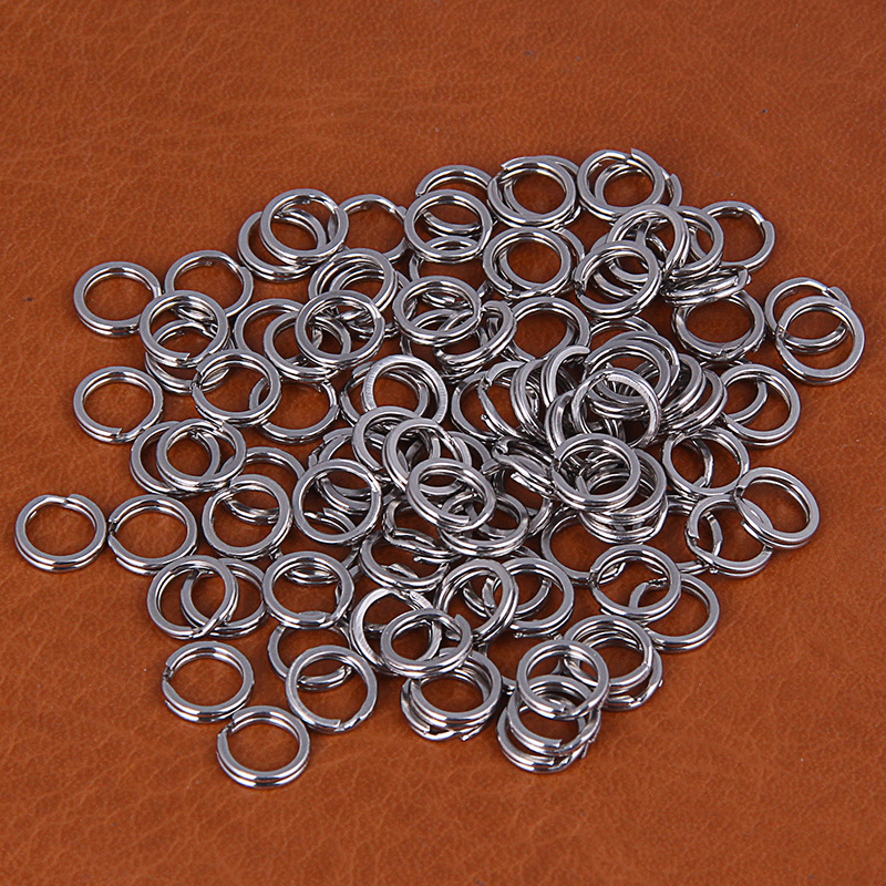 50/100 st fiskeringar i rostfritt stål, delad ring, förstärkt solid ring, dragkoppling, fisketillbehör