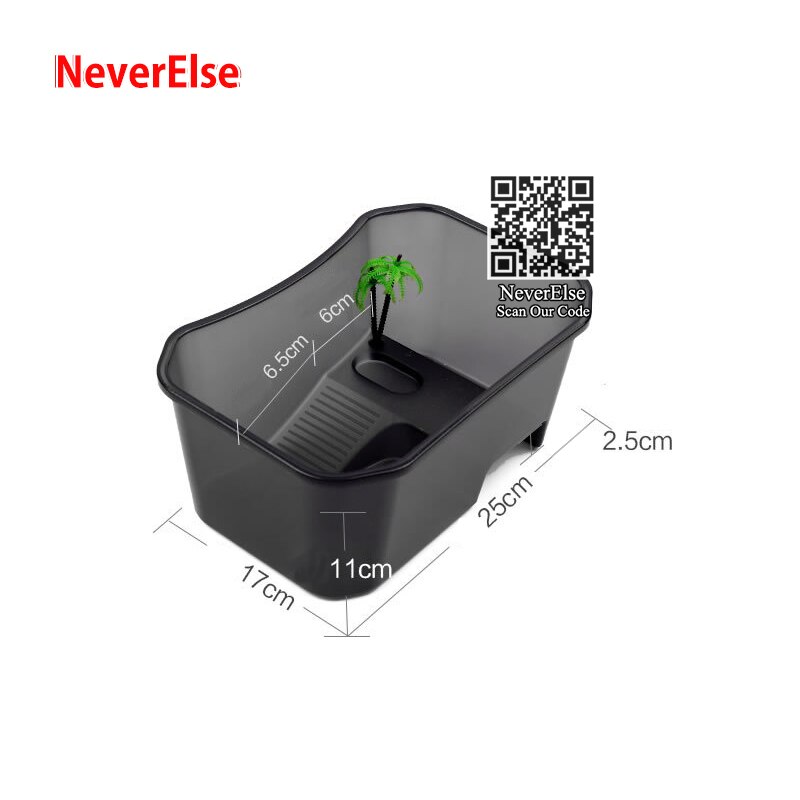 Small Tank For Reptile Habitat Turtle Tortoise Vivarium Box with Basking Ramp Aquarium Tank Climb Ramp Breeding Box, 25x17x11cm: Black