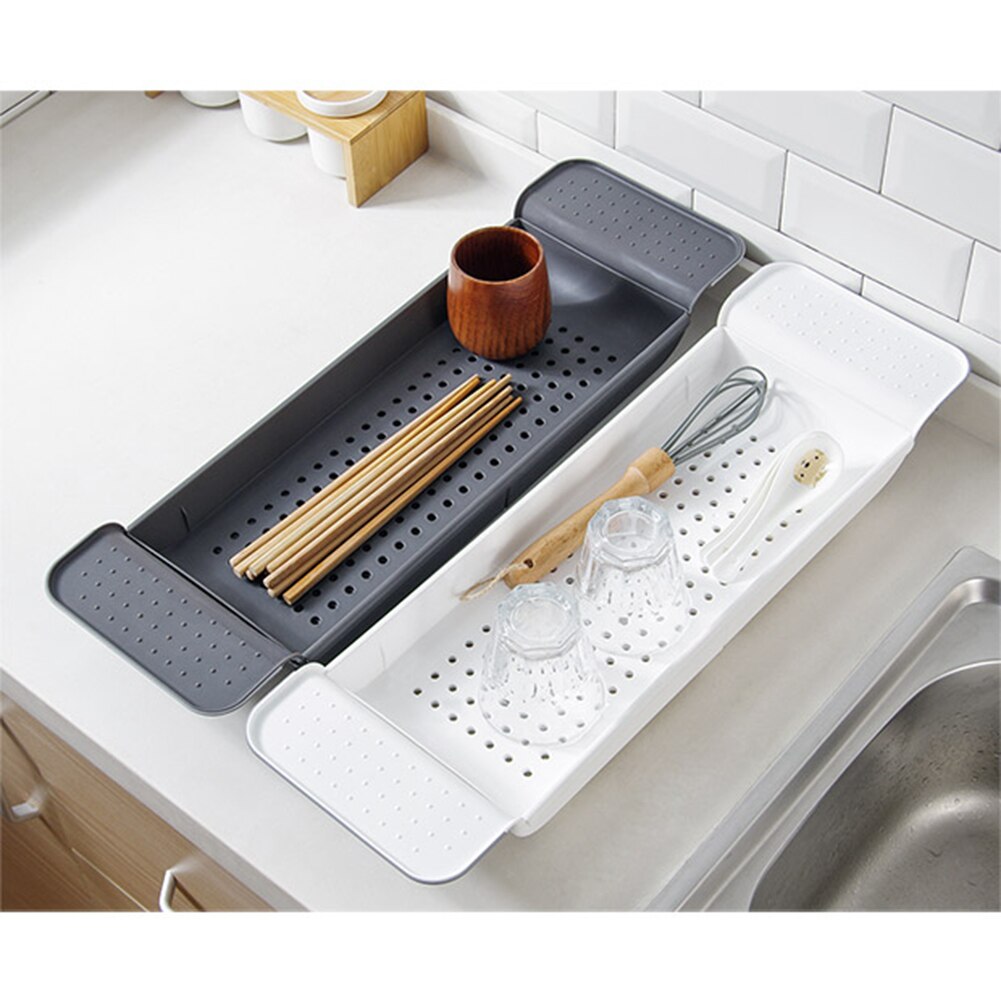 WANLIAN Bamboe Badtafel Met Verstelbare Hoogte - Luxe Bad Caddy Tray Voor Badkuip, Met Zeephouder