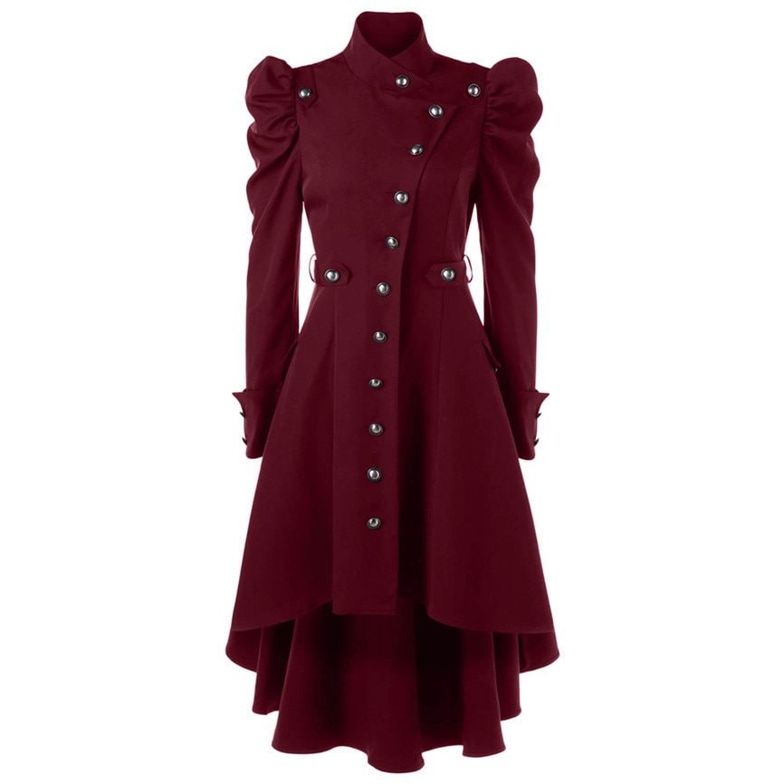 Kappa dam vintage steampunk lång kappa gotisk överrock dam retro jacka lyxmärke laxstjärtsväst femme