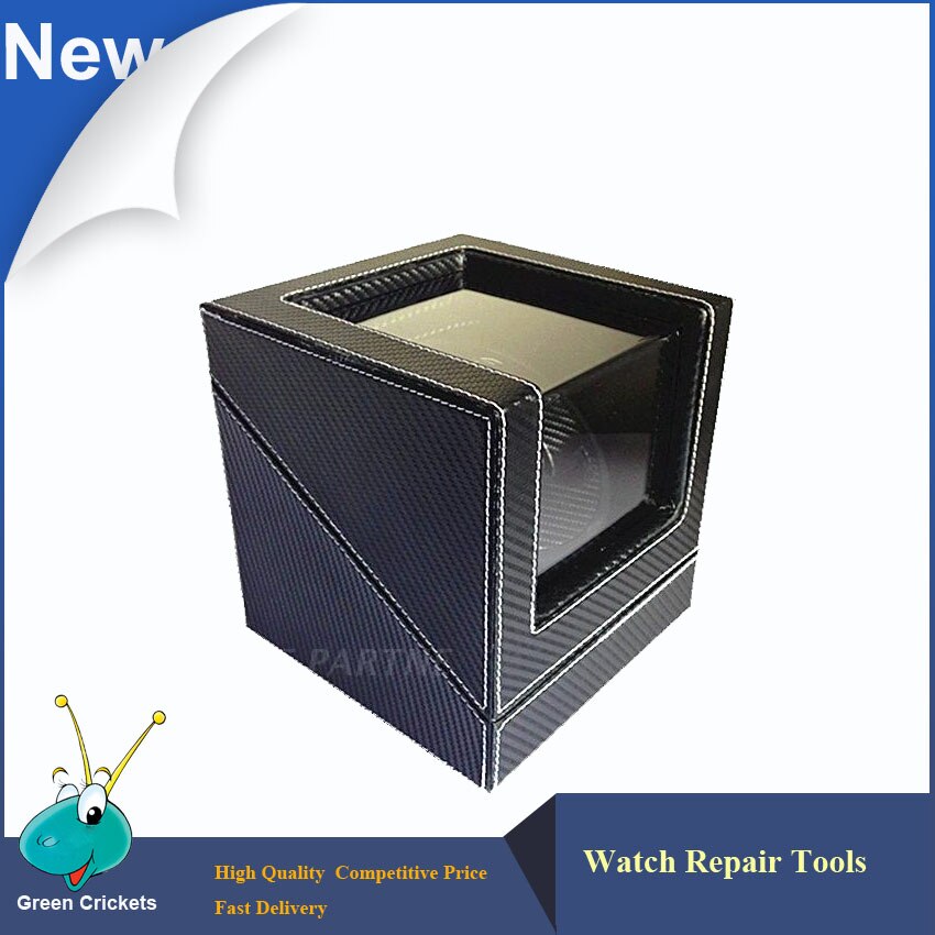 Zwart koolstofvezel Hout Horloge Winder, Duitse Ultrastille 5 Modi Horloge Winder