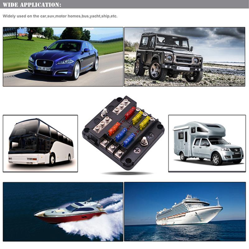 1 Pc Fuse Box Small Sized Universal Plastic 6 Way Fuse Box Car Accessory Fuse Holder For Auto Vehicle Car Electronic Tools