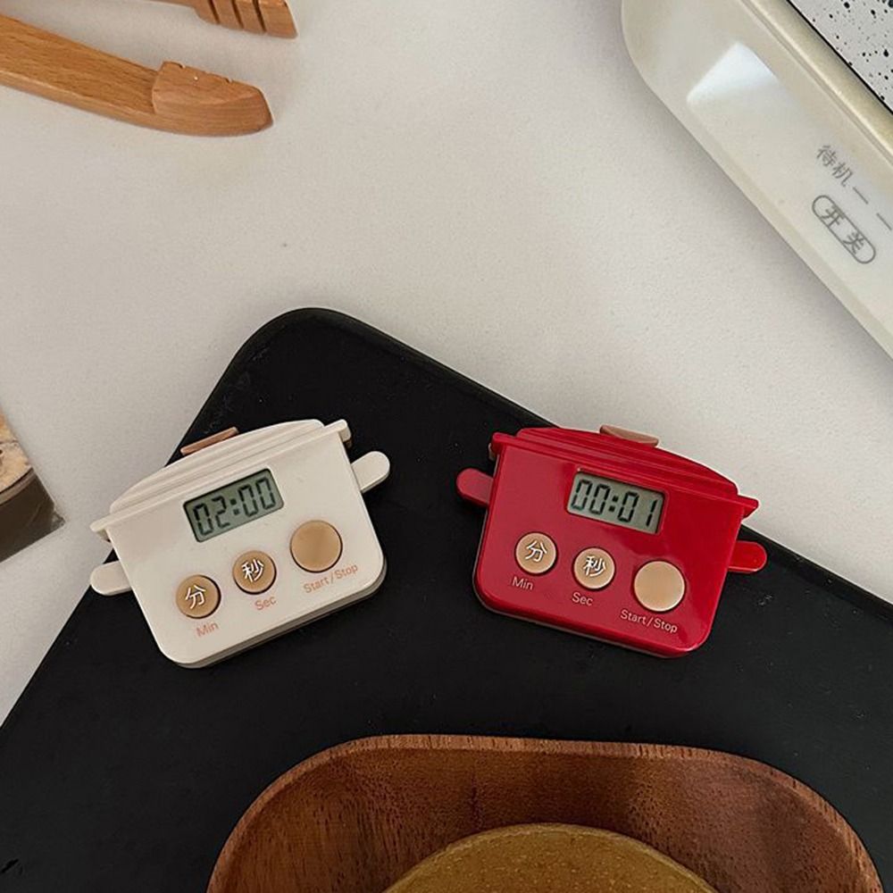 Durable LCD Kitchen Timer Cartoon Shape Digital Countdown Timer Multifunctional Time Manager for Baking Cooking Sports Reminder