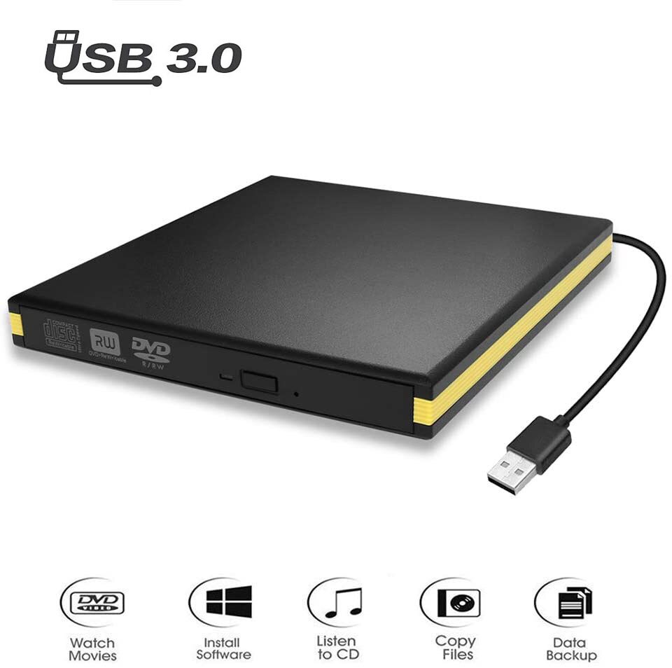 Lecteur de DVD externe Portable USB 3.0 lecteur de lecteur de CD DVD lecteur de graveur de CD externe lecteur de disque pour ordinateur Portable de bureau