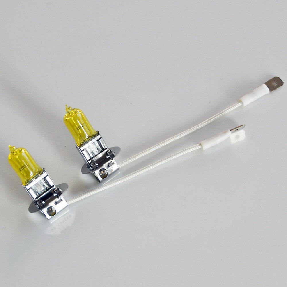 Halogen Lamp H3 12V 55W Yellow 3000K HeadLight Xenon Glass Replacement Car Light Auto Bulb 2 PCS(1 Pair)