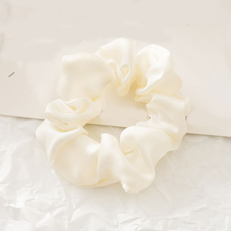 Noir blanc Fine pas cher velours élastique bandes de cheveux Scrunchy cheveux corde pour femmes filles cheveux toilettage accessoires gros bijoux: Beige