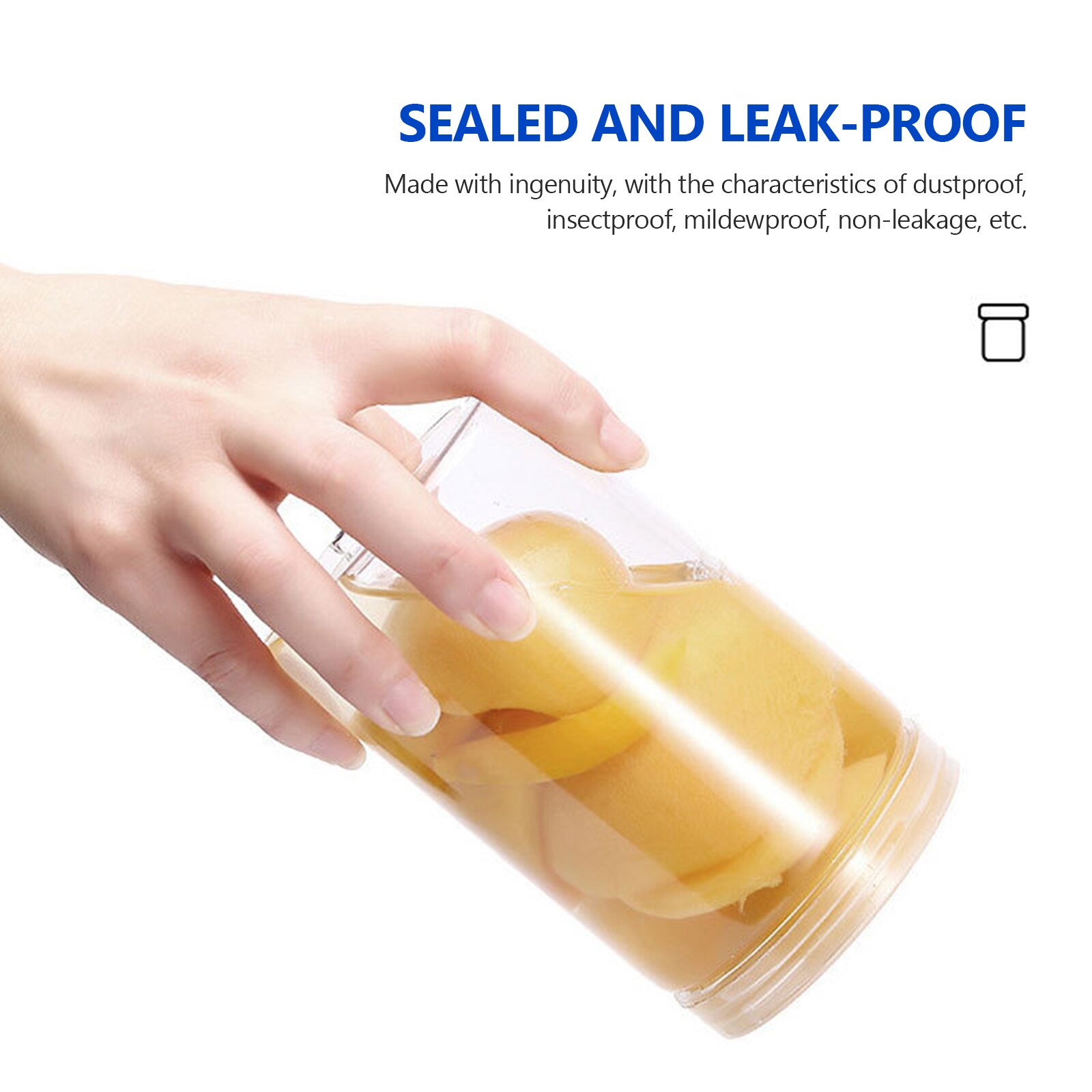 50ml/100ml/150ml/200ml/300ml Plastic Jar With Iron Lid Transparent Container Storage Jars Cosmetic Food Storage Jars