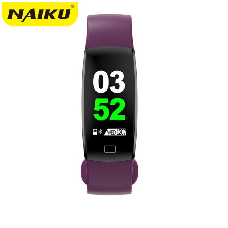 Reloj inteligente pk ID107 pk IP68 de hombre con pantalla a Color, resistente al agua, control del ritmo cardíaco y de la presión sanguínea para Android e IOS: Purple