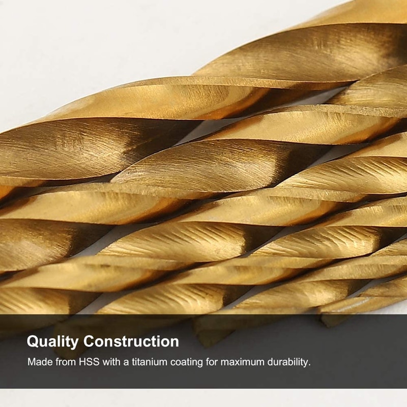 120 stk titanium boresæt hss bor til metal, stål, træ, plast, kobber, aluminiumslegering , 1mm to 3.5mm