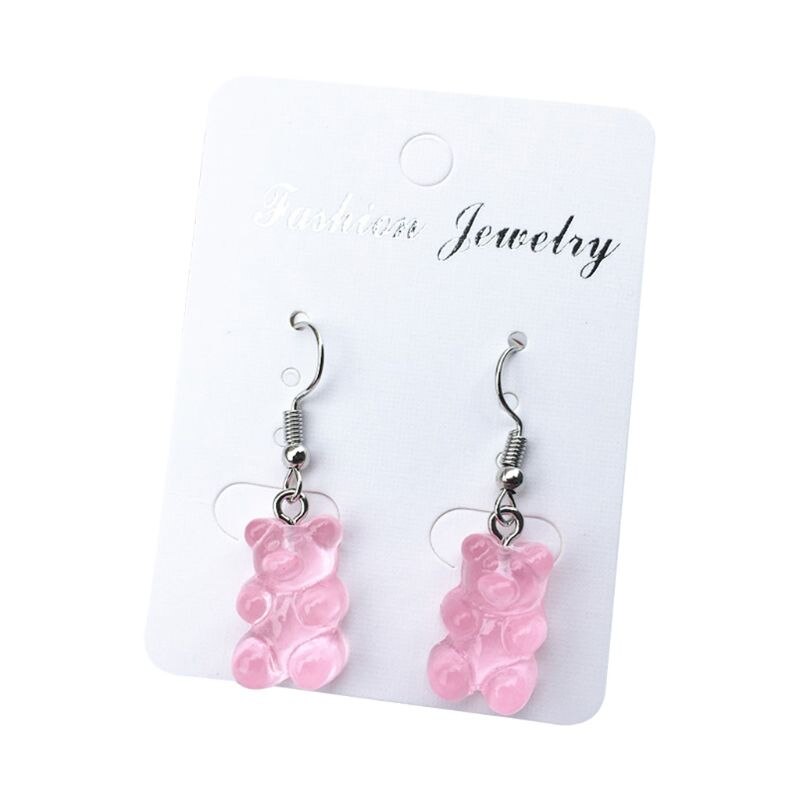 1 Pair Cute Mini Gummy Bear Earrings Minimalism Cartoon Female Ear Hooks Danglers Jewelry: E