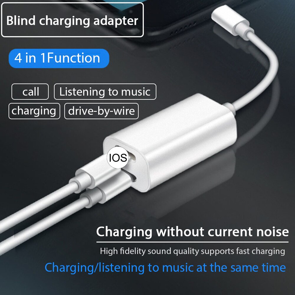 Podwójne porty dla adaptera Jack OTG dla iphone'a X dla ipada złącze iOS ładowarka słuchawki 2 w 1 ładowanie Audio Splitter Music