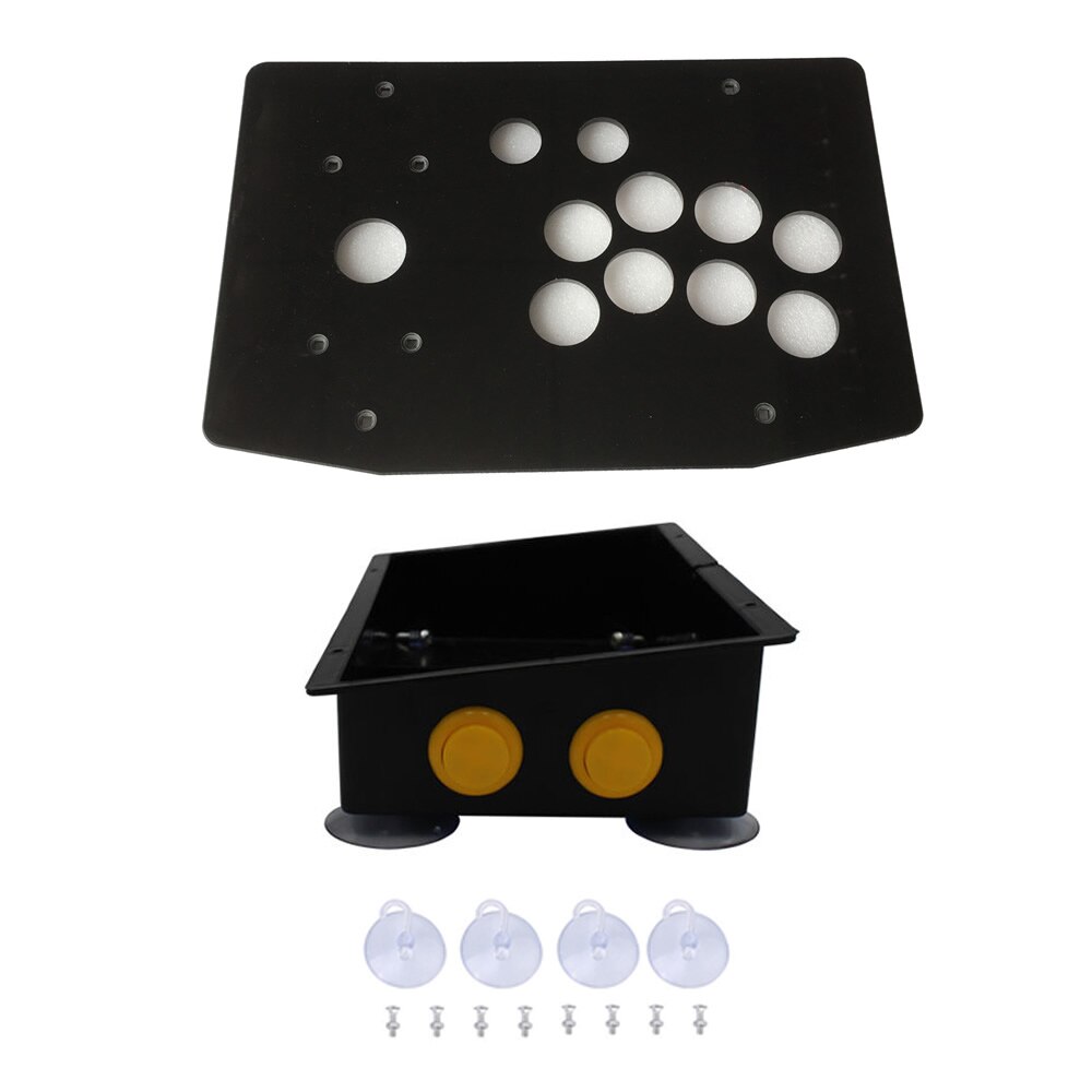 Rac -k500l acrylplatten-schrägflächengehäuse mit 24/30mm knopflöchern, diy-arcade-joystick-kits: 24 x 30mm 10 löcher