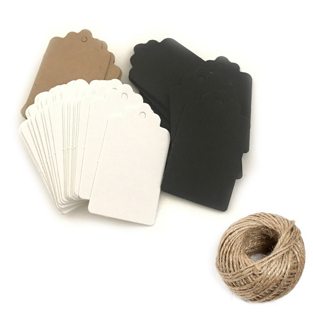 Étiquettes de prix en papier vierge à suspendre, 100 pièces, pour de mariage, magasin, bricolage