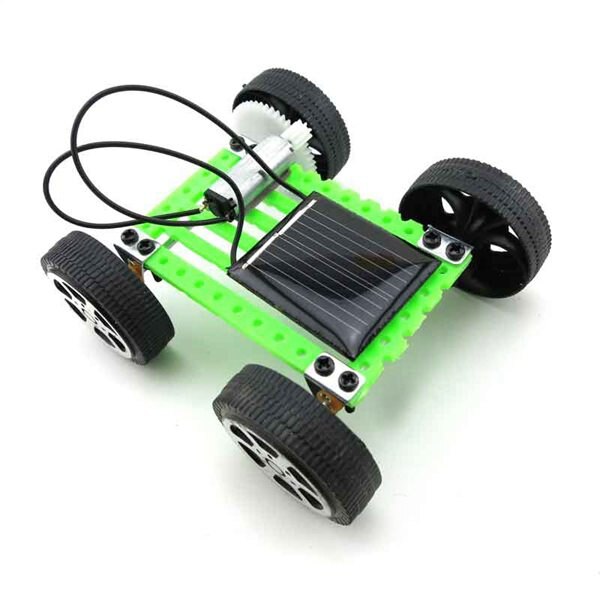 Sollegetøjsbil 1 sæt mini soldrevet legetøj diy bilsæt børn uddannelsesmæssige gadget