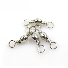 Barril giratorio de rodamiento de bolas de pesca de acero inoxidable, anzuelos de Pesca de Mar, Conector de línea de señuelo, productos para pesca, 50 piezas/1 caja