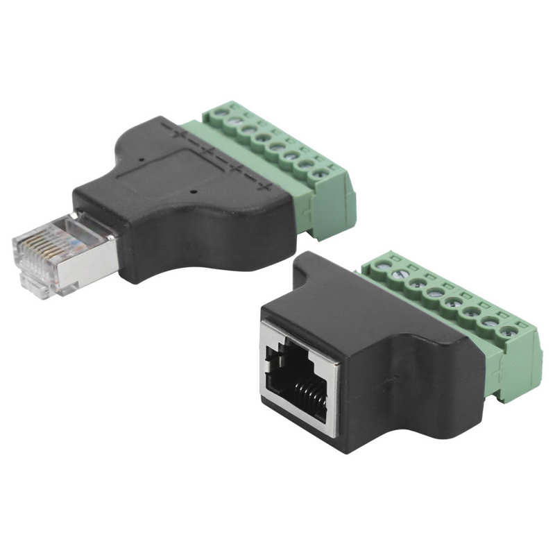 RJ45 Male Female to 8 Pin Adapter RJ45 Female Male to Screw Terminal 8 Pin CCTV Digital DVR Adapter Connector