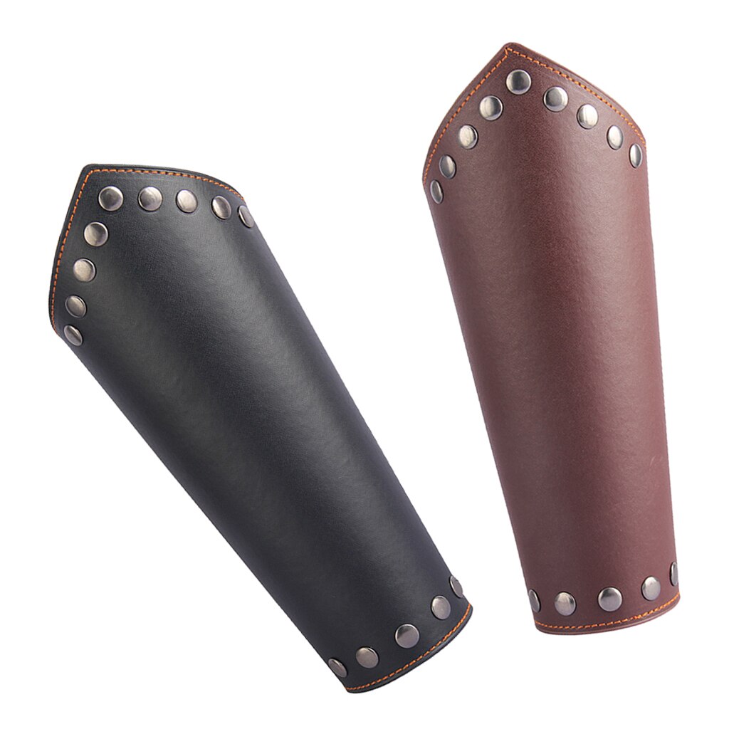 Leather Gauntlet Wristband Bracers Arm Armor Cuff Viking Cosplay Props