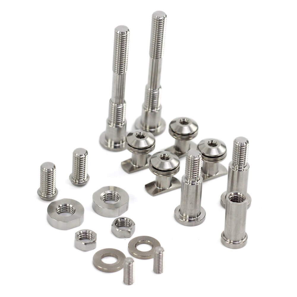 Bike Caliper Clip + Brake Pad Bolts Titanium Alloy Full Set Screws Nuts For Brompton Folding Bike 39g-Set Brompton Part: set
