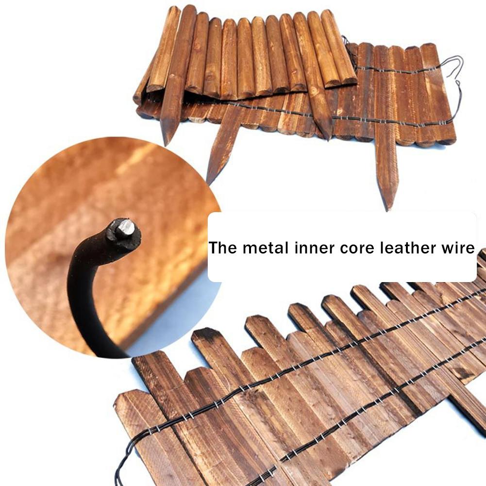 Spiked Log Roll Border Easy Plug-in Fence Palisade Corrosion Resistant Wooden Edging Fence for Flower Beds Lawns Paths