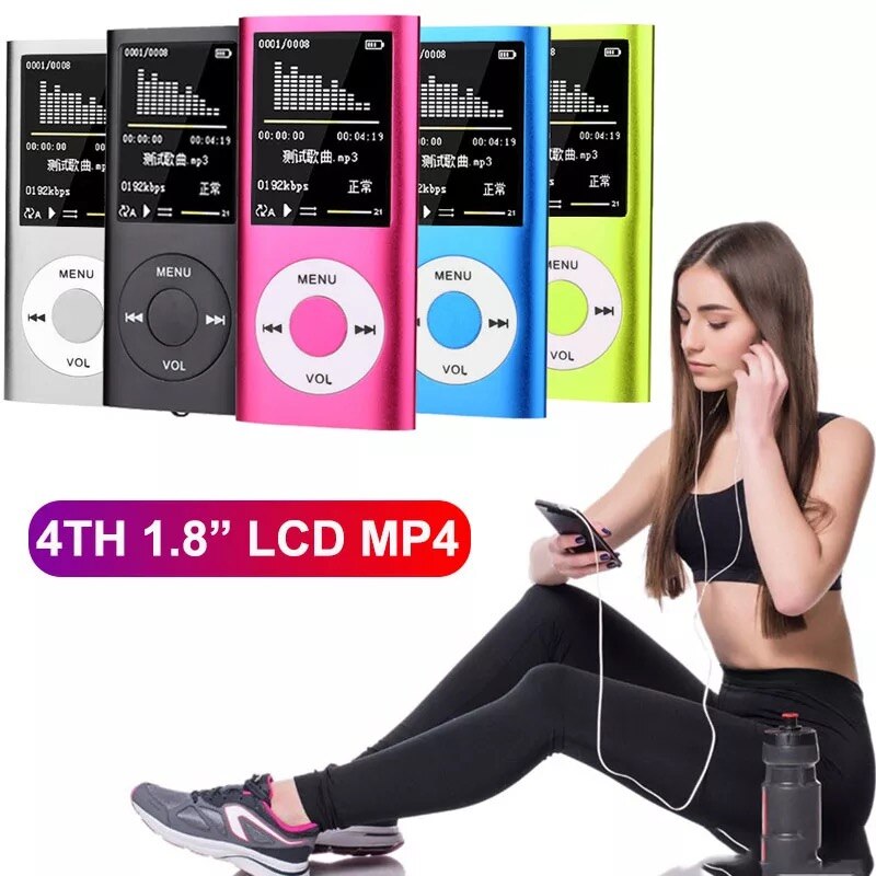 Tarjeta de deporte cute FM radio Mp3 Mp4 player portátil con 1,8 "LCD soporte para música video media Mp3 Mp4 player para IPod style