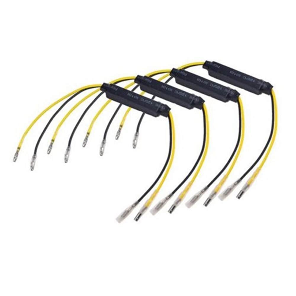 2pcs Motorcycle LED Turn Signal Light Decoders Single Resistance Decoder 2 Heat Resistant Lines Auto Light Accessiores