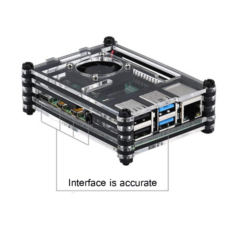 Framboise Pi 4 modèle B boîtier ABS boîtier plastique coque blanche classique avec ventilateur avec dissipateur thermique pour framboise Pi 4