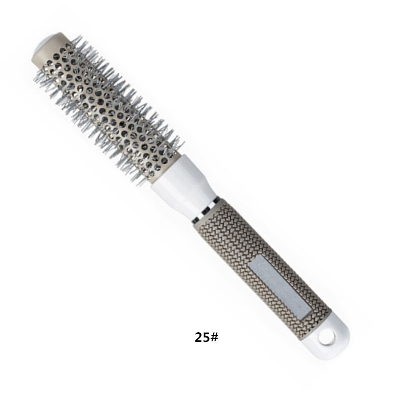 Ionic Curling Hair Brush Barber Comb Rolling Comb Hairstyling Tool Accessories for Home Beauty Salon Hair Ceramic Round Comb: 25mm